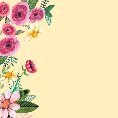 Verjaardagskaart bloemen en luipaard 2