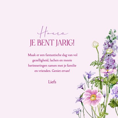 Verjaardagskaart bloemen in de tuin 3