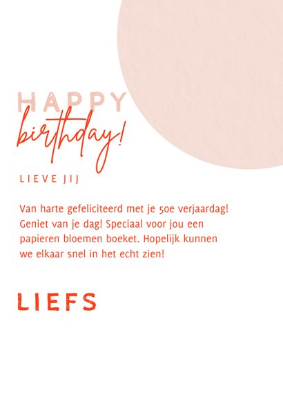 Verjaardagskaart bloemen in gieter met foto 3