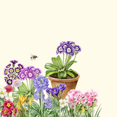 Verjaardagskaart bloemen in het voorjaar 2