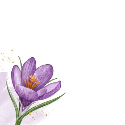 Verjaardagskaart bloemen krokussen stijlvol lente waterverf 2