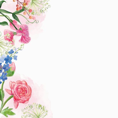 Verjaardagskaart - Bloemen met takjes watercolor 2