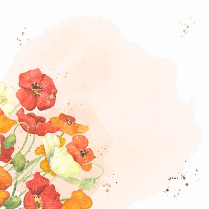 Verjaardagskaart - Bloemen met watercolor en goudlook 2