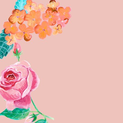 Verjaardagskaart bloemen vlinder happy birthday illustratie 2