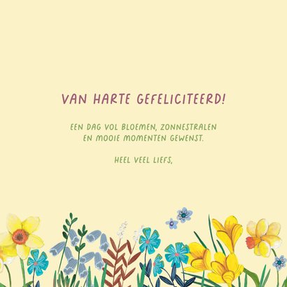 Verjaardagskaart bloemen vogels happy birthday 3