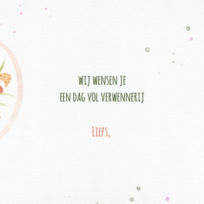 Verjaardagskaart boeket bloemen en harten 3