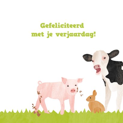 Verjaardagskaart boerderijdieren 3