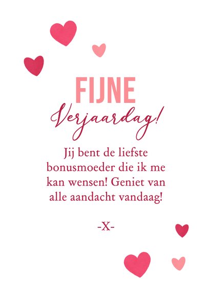 Verjaardagskaart bonusmoeder liefs uit envelop 3