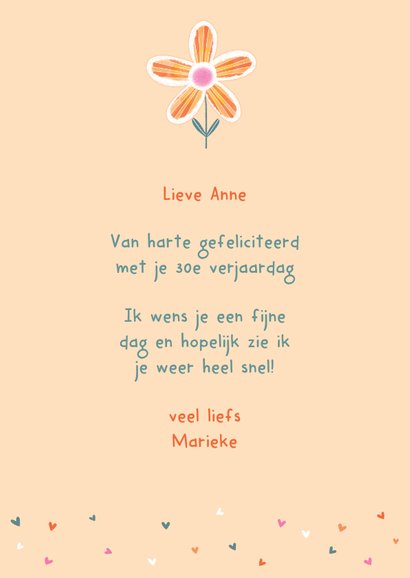 Verjaardagskaart bos bloemen oranje 3