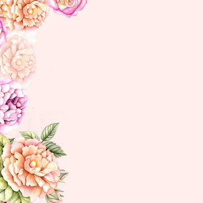 Verjaardagskaart botanische rozen pastel 2