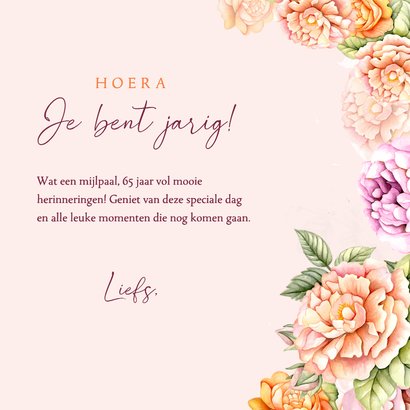 Verjaardagskaart botanische rozen pastel 3