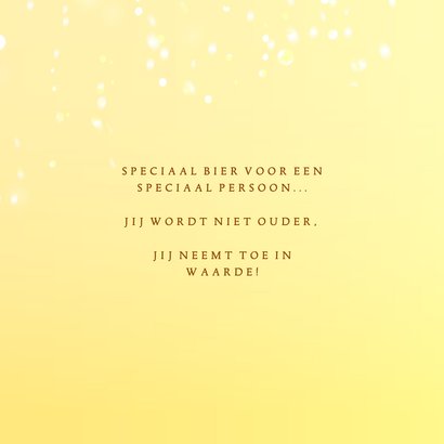 Verjaardagskaart bruisend speciaal bier leeftijd aanpasbaar 3