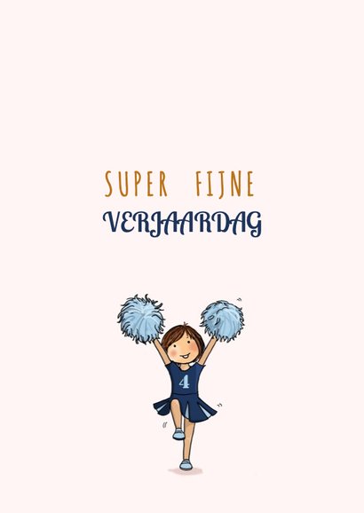 Verjaardagskaart cheerleaders blauw 3