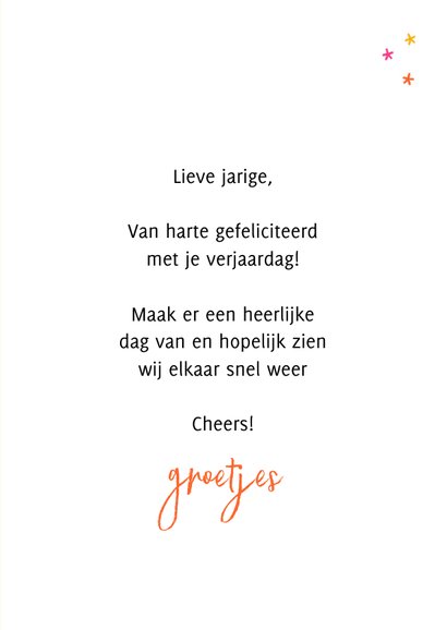 Verjaardagskaart cheers cocktail roze geel 3