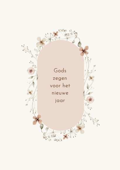 Verjaardagskaart christelijk takjeskrans beige 2