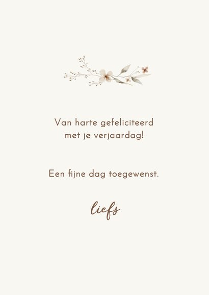 Verjaardagskaart christelijk takjeskrans beige 3