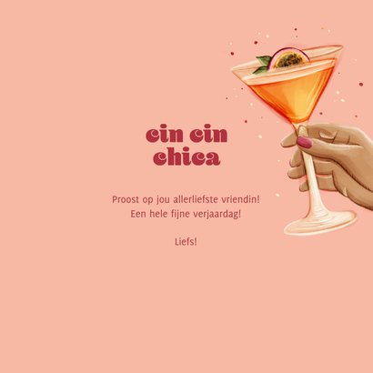 Verjaardagskaart cin cin chica cocktail martini 3