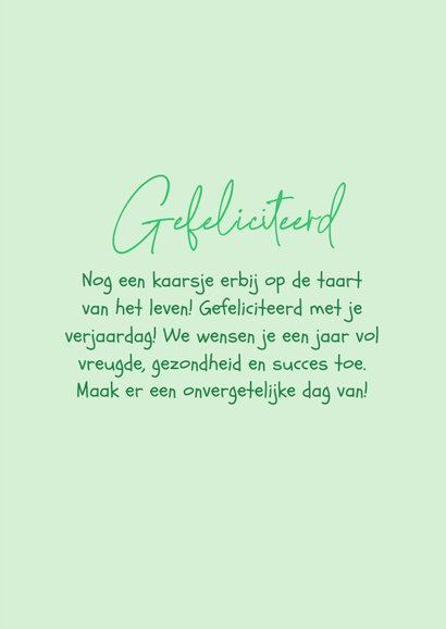 Verjaardagskaart collega taart confetti kleurrijk feest 3