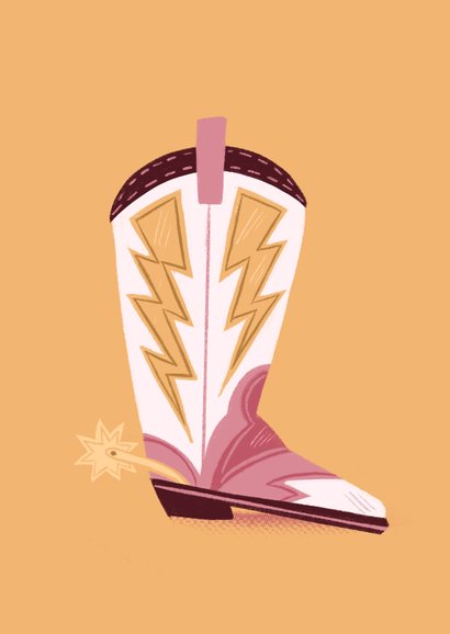 Verjaardagskaart cowboy boots 2