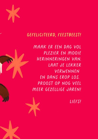 Verjaardagskaart cowboy hond met discobal 3