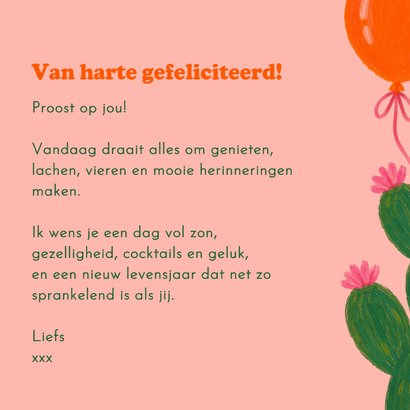 Verjaardagskaart cowgirl met cocktail 3