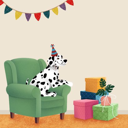Verjaardagskaart - Dalmatiër viert een verjaardag 2