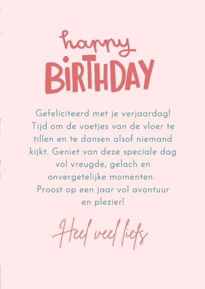 Verjaardagskaart dansende menigte 3