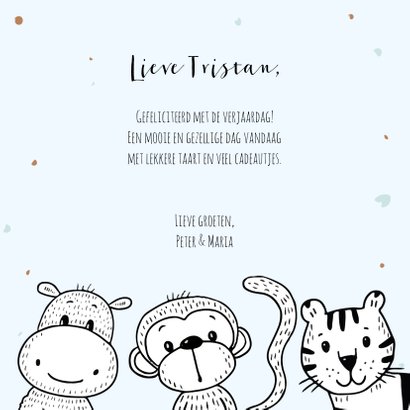 Verjaardagskaart dieren safari met confetti 3