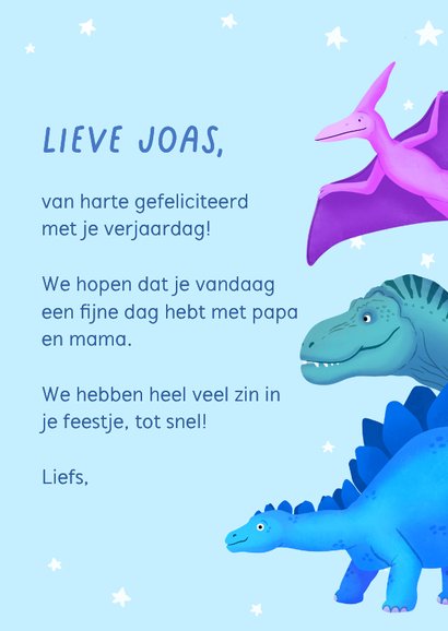 Verjaardagskaart dinosaurussen 3
