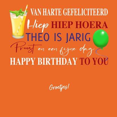 Verjaardagskaart div. drankjes, gebakjes en teksten 3