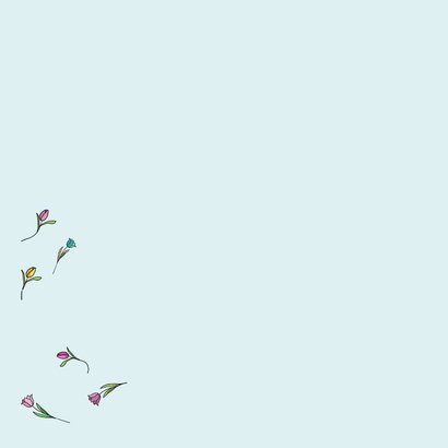 Verjaardagskaart driewieler met tulpen 2