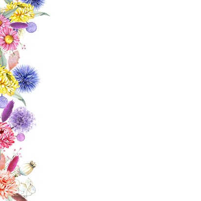 Verjaardagskaart droogbloemenrand 2