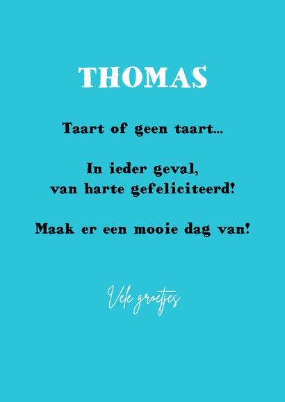 Verjaardagskaart duif eet taart op! Welke taart?! 3