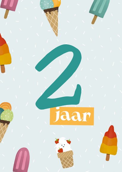 Verjaardagskaart 'Een coole verjaardag gewenst' met ijs 2