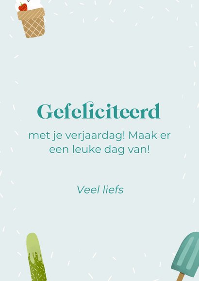 Verjaardagskaart 'Een coole verjaardag gewenst' met ijs 3