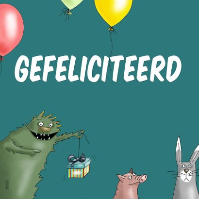 Verjaardagskaart een monsterlijk leuke dag! 2