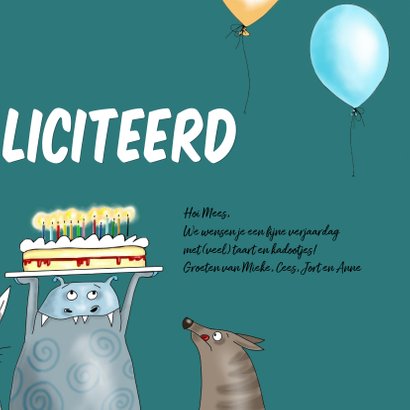 Verjaardagskaart een monsterlijk leuke dag! 3