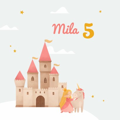 Verjaardagskaart eenhoorn kleine prinses meisje magisch 2