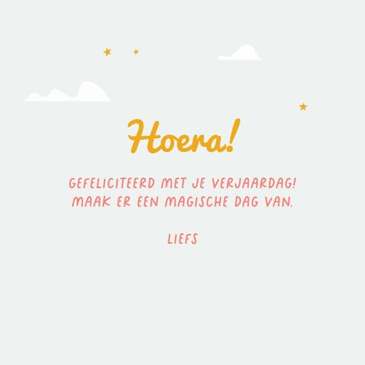 Verjaardagskaart eenhoorn kleine prinses meisje magisch 3