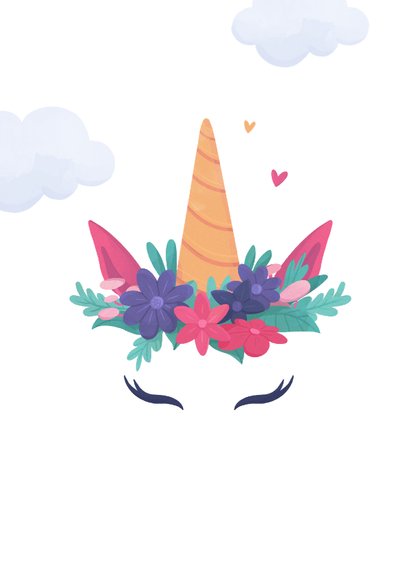 Verjaardagskaart eenhoorn unicorn meisje hip vrolijk 2