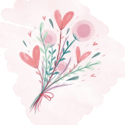 Verjaardagskaart enjoy your birthday waterverf bloemen 2