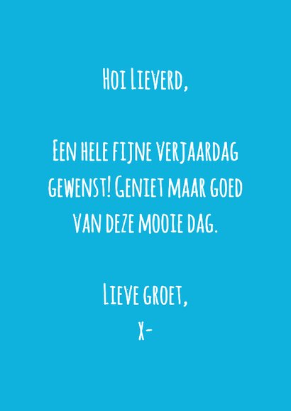 Verjaardagskaart er is er een snarig.... 3