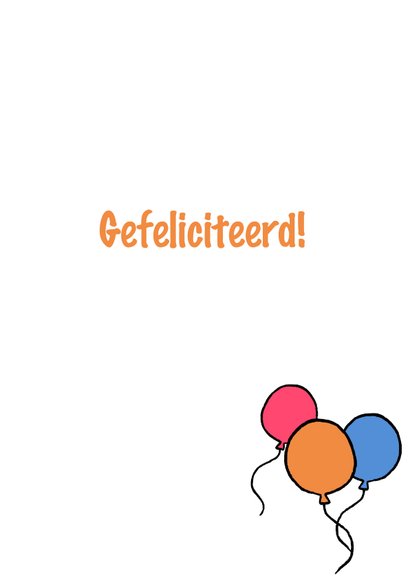 Verjaardagskaart feest ballonnen hoedje cadeau 3