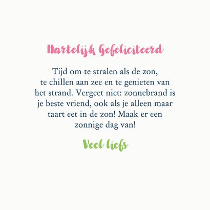 Verjaardagskaart feest op het strand 3