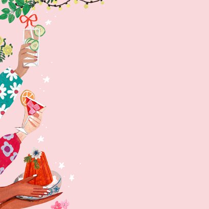 Verjaardagskaart feestelijke lente cocktails 2