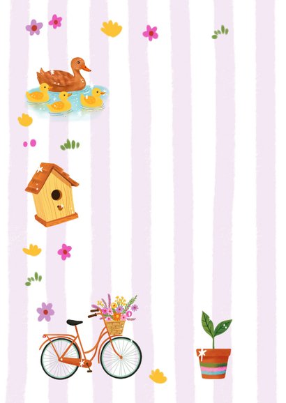 Verjaardagskaart felicitatie april lente vrouw meisje 2