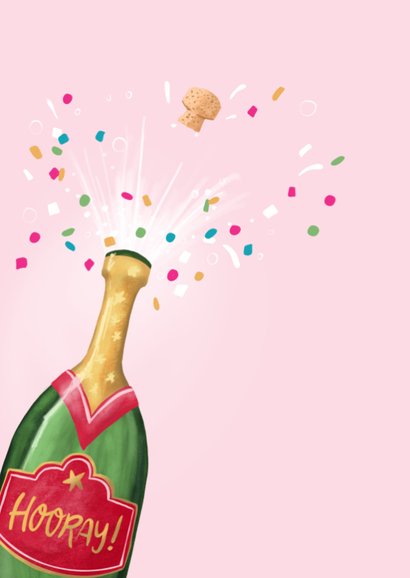 Verjaardagskaart felicitatie champagne cheers 2