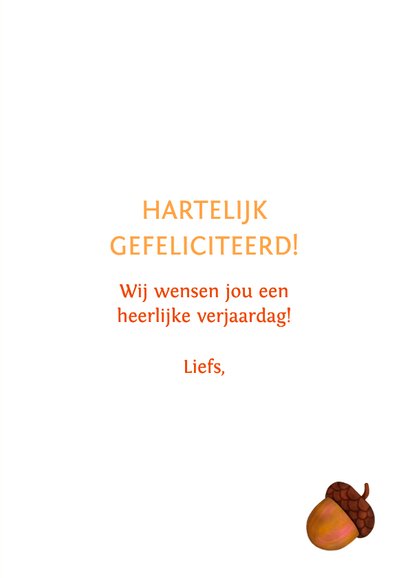 Verjaardagskaart felicitatie chocolademelk herfst bladeren 3