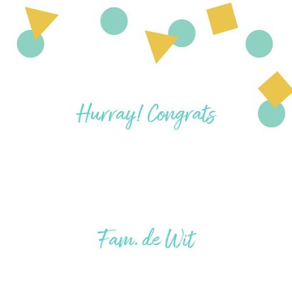 Verjaardagskaart felicitatie confetti bubbels 3