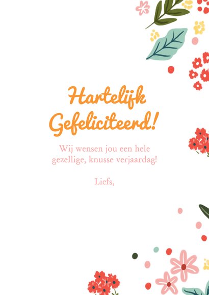 Verjaardagskaart felicitatie herfst gezellig meisje vrouw 3